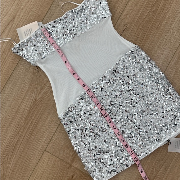 Superdown Silver Sequin Mini Dress - Picture 9 of 9
